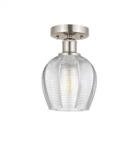 Norfolk - 1 Light - 6 inch - Brushed Satin Nickel - Semi-Flush Mount (3442|616-1F-SN-G462-6)