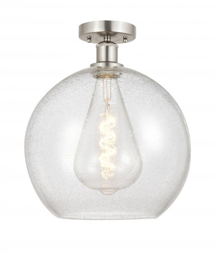 Athens - 1 Light - 12 inch - Brushed Satin Nickel - Semi-Flush Mount (3442|616-1F-SN-G124-12)