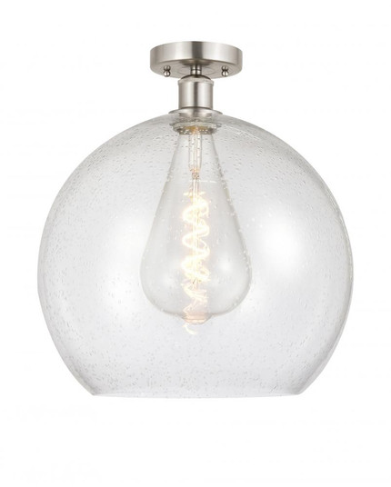 Athens - 1 Light - 14 inch - Brushed Satin Nickel - Semi-Flush Mount (3442|616-1F-SN-G124-14)
