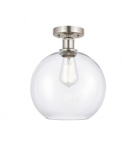 Athens - 1 Light - 10 inch - Brushed Satin Nickel - Semi-Flush Mount (3442|616-1F-SN-G122-10)