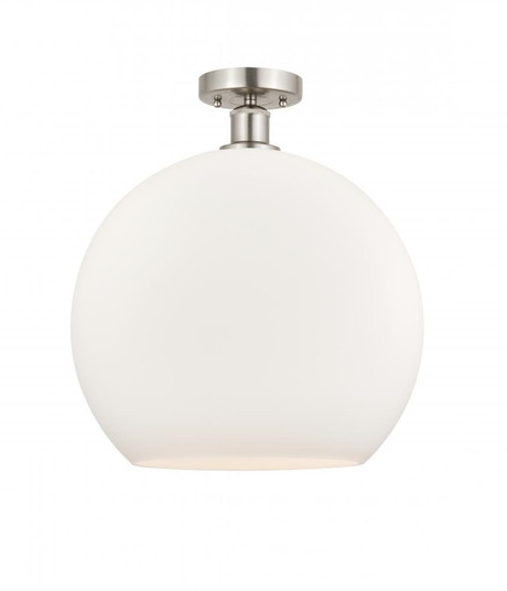 Athens - 1 Light - 14 inch - Brushed Satin Nickel - Semi-Flush Mount (3442|616-1F-SN-G121-14)