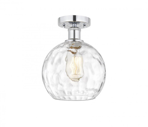 Athens Water Glass - 1 Light - 8 inch - Polished Chrome - Semi-Flush Mount (3442|616-1F-PC-G1215-8)