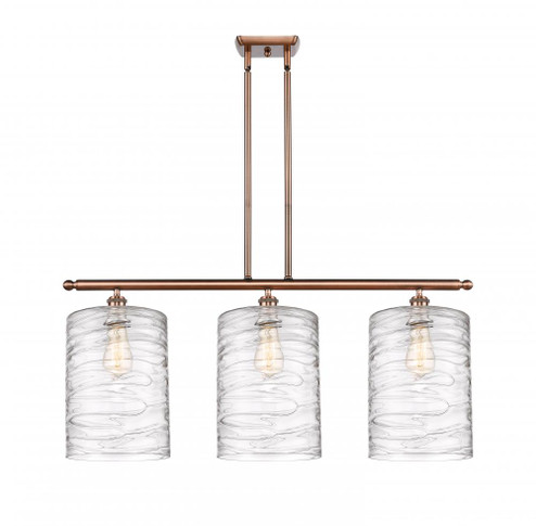 Cobbleskill - 3 Light - 36 inch - Antique Copper - Stem hung - Island Light (3442|516-3I-AC-G1113-L)