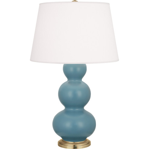 Matte Steel Blue Triple Gourd Table Lamp (237|MOB40)