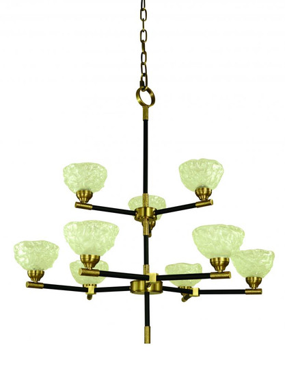 9-Light Polished Nickel with Matte Black accents Dining Chandelier (84|5699 PN/MBLACK)