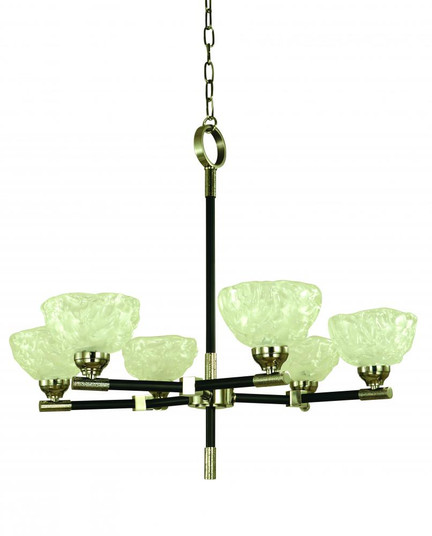 5-Light Antique Brass with Matte Black accents Dining Chandelier (84|5696 AB/MBLACK)