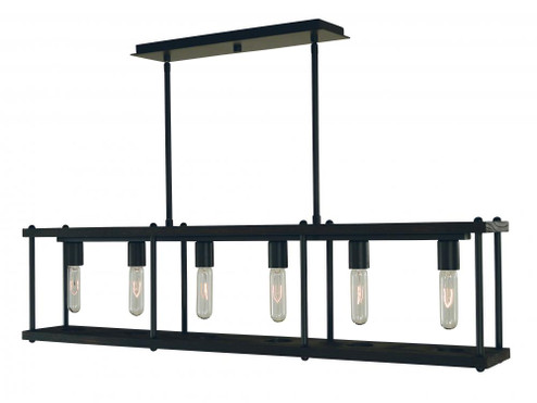 6-Light Matte Black Industria Island Chandelier (84|5536 MBLACK)