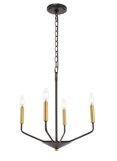 Enzo 4 light Black and Brass pendant (758|LD8023D18BK)