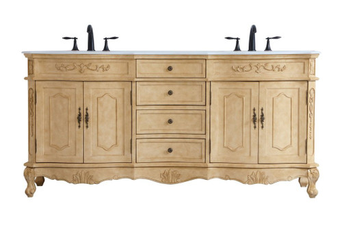 72 inch Double Bathroom Vanity in Antique Beige (758|VF10172DAB)