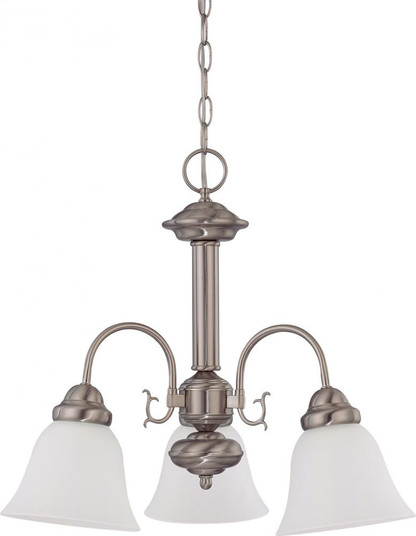 3 Light - Ballerina LED Chandelier - Brushed Nickel Finish - Frosted Glass - Lamps Included (81|62/1113)