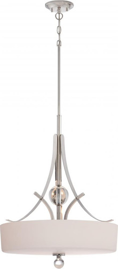 Connie - 3 Light Pendant with Satin White Glass - Polished Nickel Finish (81|60/5494)