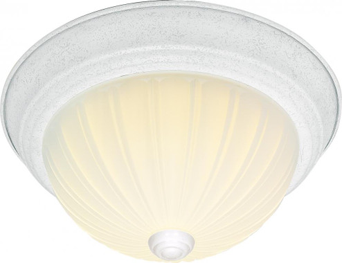 3-Light 15'' Dome Flush Mount Ceiling Light in White Finish with Frosted Melon Glass and (3) 13W (81|60/445)