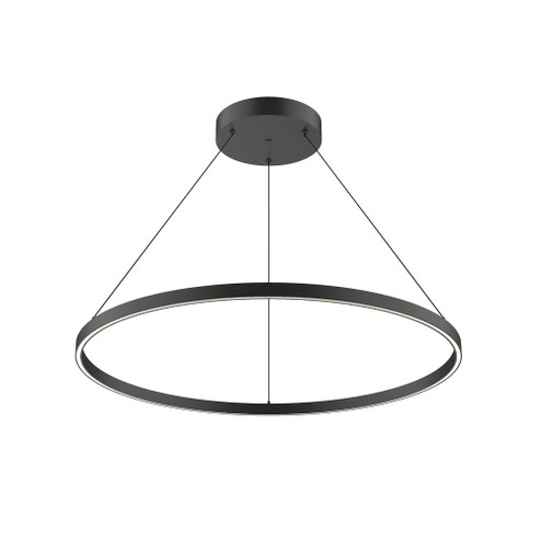 Cerchio 36-in Black Dimmable LED Pendant (461|PD87736-BK)