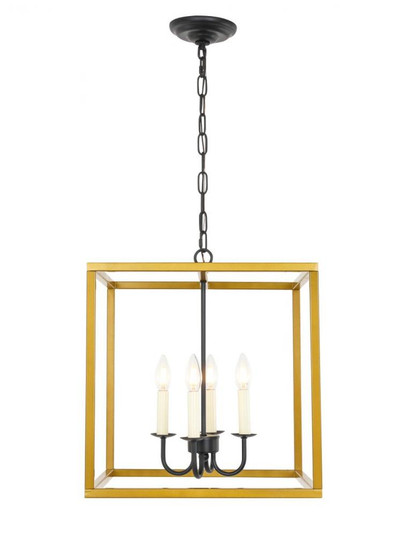 Eclipse 4 light Brass and Black pendant (758|LD6105D16BRBK)