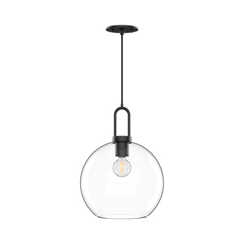 Soji 10-in Clear Glass/Matte Black 1 Light Socket Pendant (7713|PD601710MBCL)