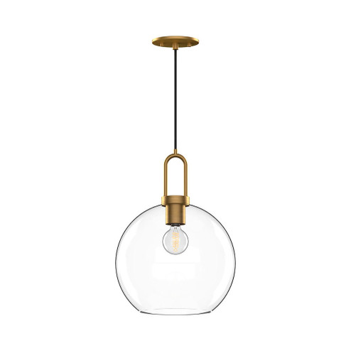 Soji 10-in Aged Gold/Clear Glass 1 Light Pendant (7713|PD601710AGCL)