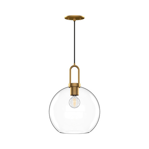 Soji 10-in Aged Gold/Clear Glass 1 Light Socket Pendant (7713|PD601710AGCL)