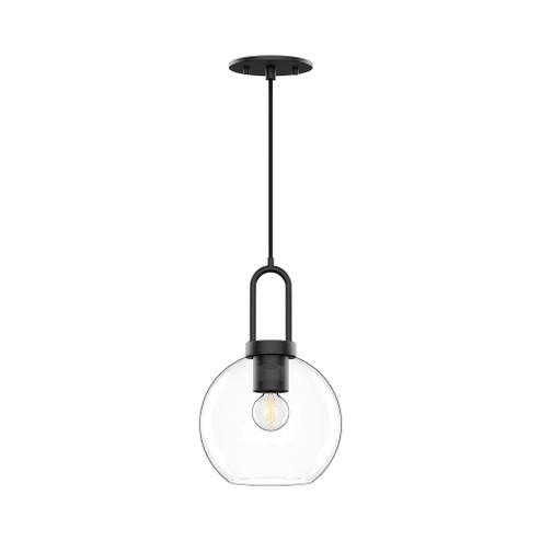 Soji 8-in Clear Glass/Matte Black 1 Light Socket Pendant (7713|PD601608MBCL)
