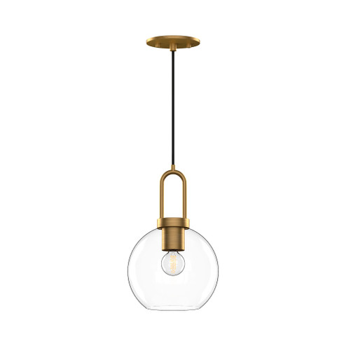 Soji 8-in Aged Gold/Clear Glass 1 Light Socket Pendant (7713|PD601608AGCL)