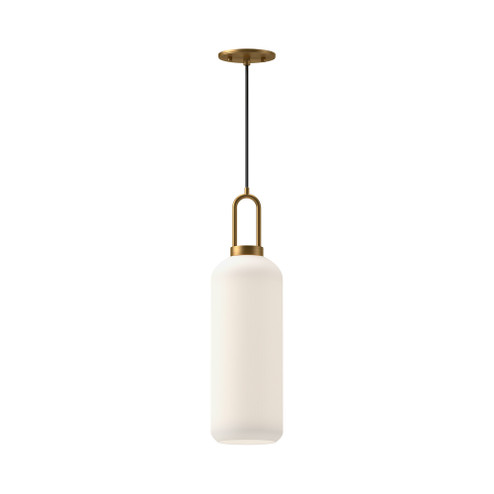 Soji 6-in Aged Gold/Opal Matte Glass 1 Light Socket Pendant (7713|PD401606AGOP)