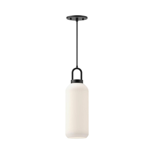 Soji 5-in Matte Black/Opal Matte Glass 1 Light Pendant (7713|PD401505MBOP)