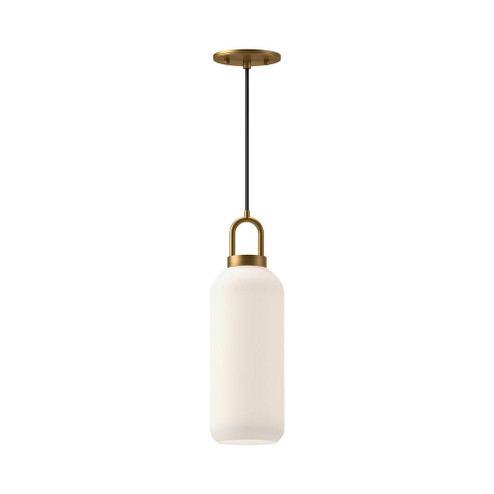 Soji 5-in Aged Gold/Opal Matte Glass 1 Light Pendant (7713|PD401505AGOP)