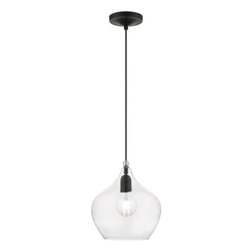 1 Light Black with Brushed Nickel Accent Pendant (108|49093-04)