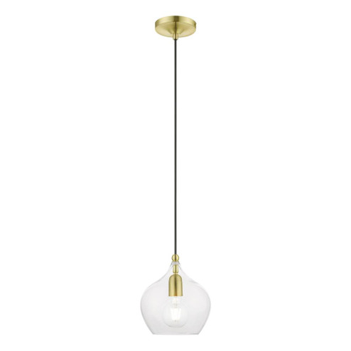 1 Light Satin Brass with Polished Brass Accent Pendant (108|49088-12)