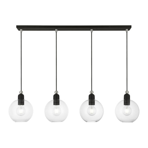 4 Light Black with Brushed Nickel Accents Sphere Linear Chandelier (108|48976-04)