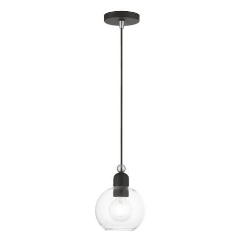 1 Light Black with Brushed Nickel Accents Sphere Mini Pendant (108|48971-04)