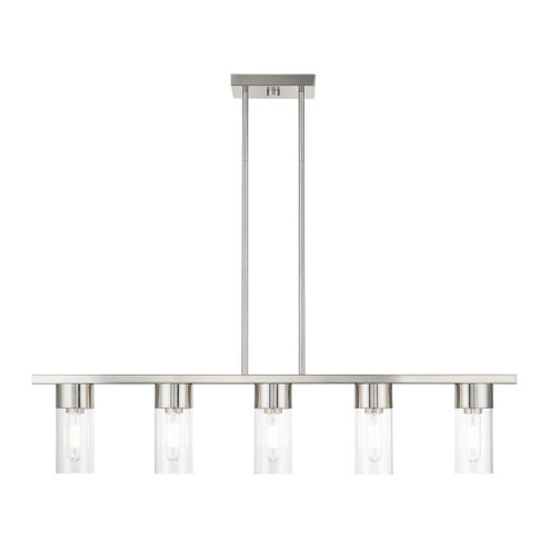 5 Light Brushed Nickel Linear Chandelier (108|48765-91)
