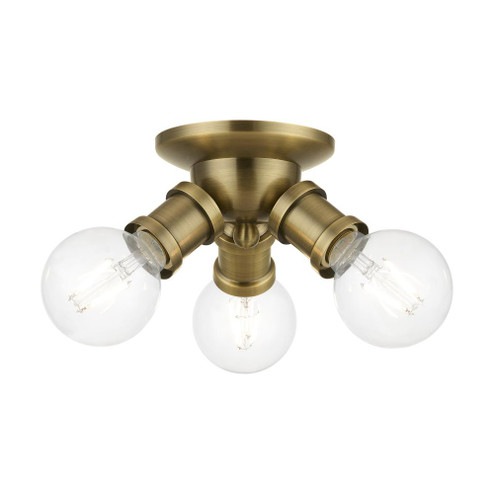 3 Light Antique Brass Flush Mount (108|47169-01)