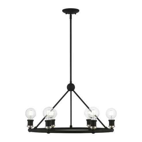 6 Light Black with Brushed Nickel Accents Chandelier (108|47166-04)