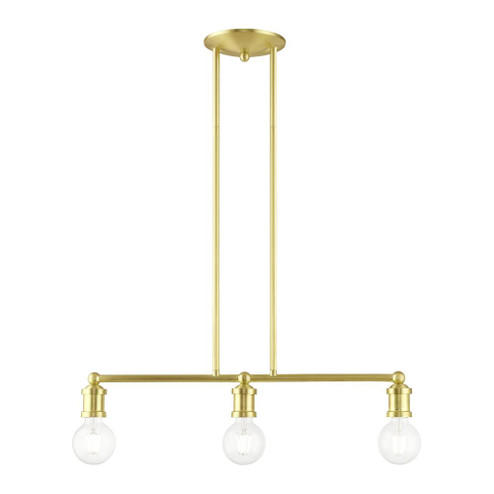 3 Light Satin Brass Linear Chandelier (108|47163-12)