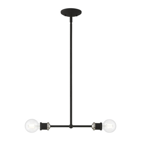 2 Light Black with Brushed Nickel Accents Linear Chandelier (108|47162-04)
