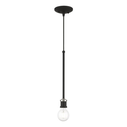 1 Light Black with Brushed Nickel Accents Single Pendant (108|47161-04)