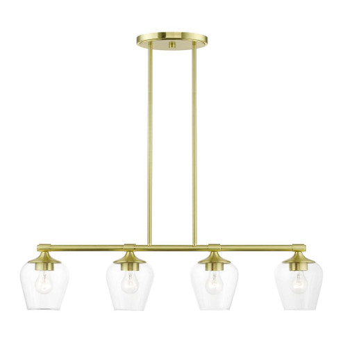 4 Light Satin Brass Linear Chandelier (108|46724-12)