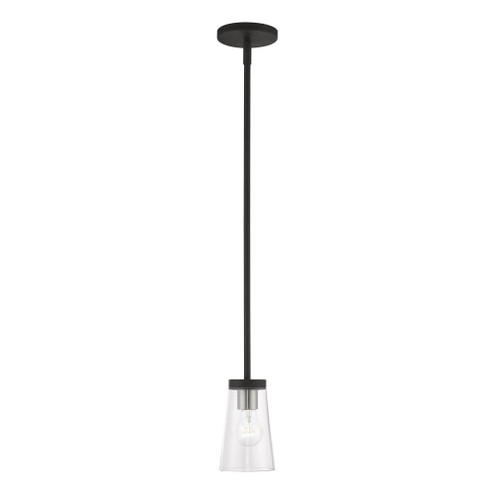 1 Light Black with Brushed Nickel Accents Mini Pendant (108|46717-04)