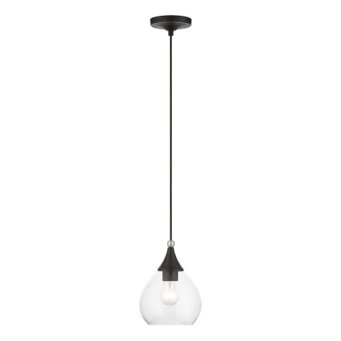 1 Light Black with Brushed Nickel Accents Mini Pendant (108|46501-04)