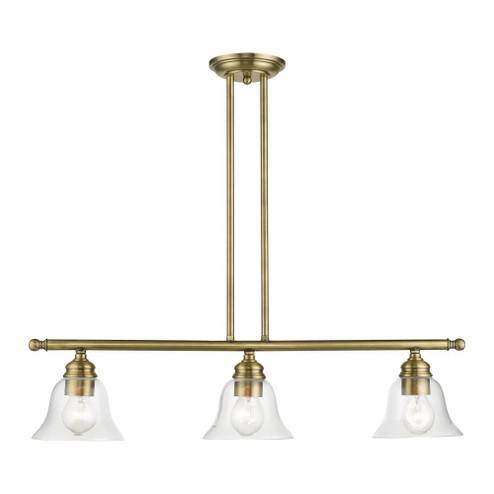 3 Light Antique Brass Linear Chandelier (108|46487-01)