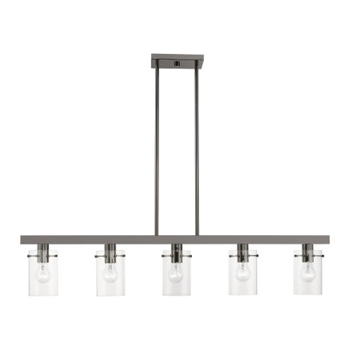 5 Light Black Chrome Linear Chandelier (108|46155-46)