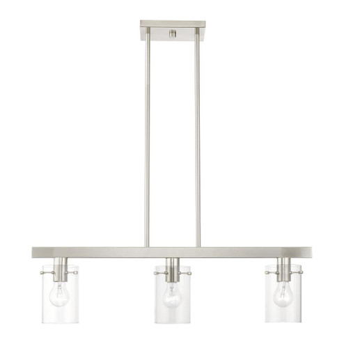 3 Light Brushed Nickel Linear Chandelier (108|46153-91)