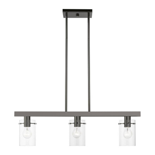 3 Light Black Chrome Linear Chandelier (108|46153-46)