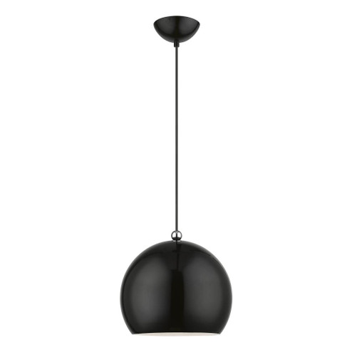 1 Light Shiny Black with Polished Chrome Accents Globe Pendant (108|45482-68)