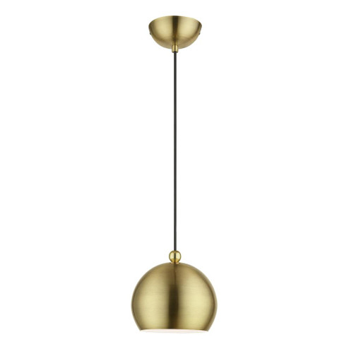 1 Light Antique Brass with Polished Brass Accents Globe Mini Pendant (108|45481-01)