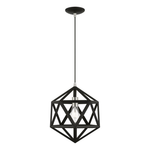 1 Light Black with Brushed Nickel Accents Pendant (108|41328-04)