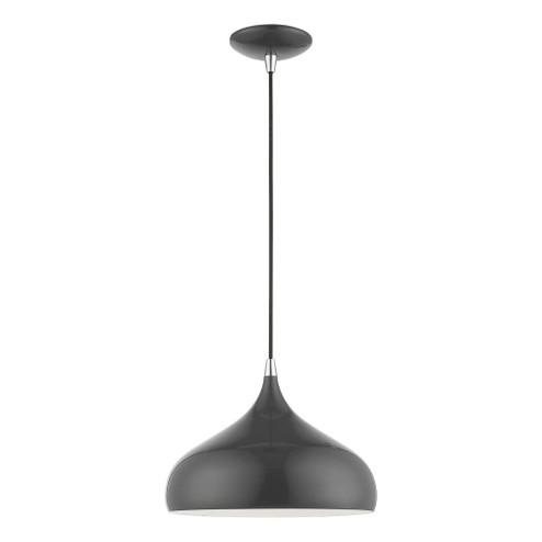 1 Light Shiny Dark Gray with Polished Chrome Accents Pendant (108|41172-96)