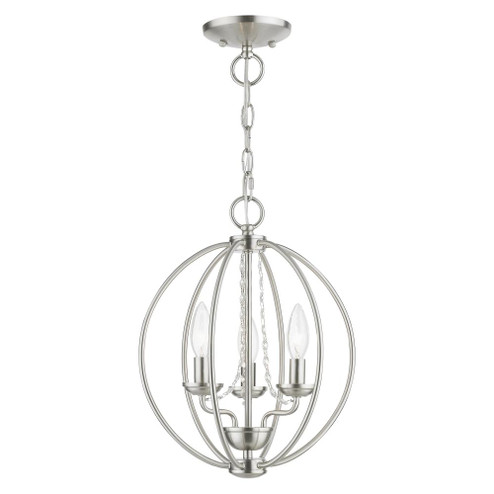 3 Light Brushed Nickel Globe Convertible Mini Chandelier/ Semi-Flush (108|40913-91)