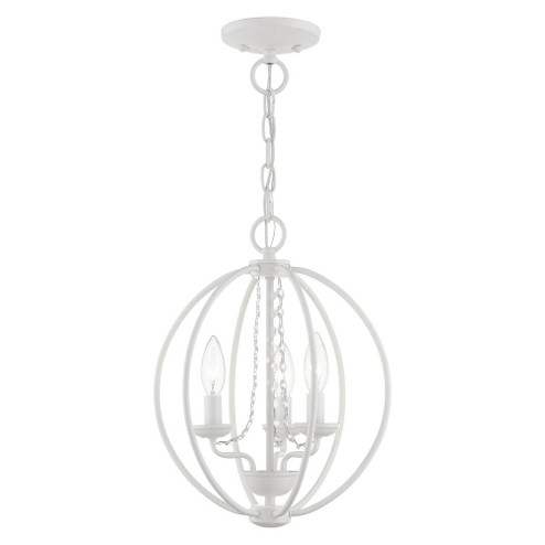 3 Light White Globe Convertible Mini Chandelier/ Semi-Flush (108|40913-03)