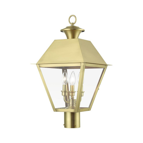 3 Light Natural Brass Outdoor Large Post Top Lantern (108|27219-08)